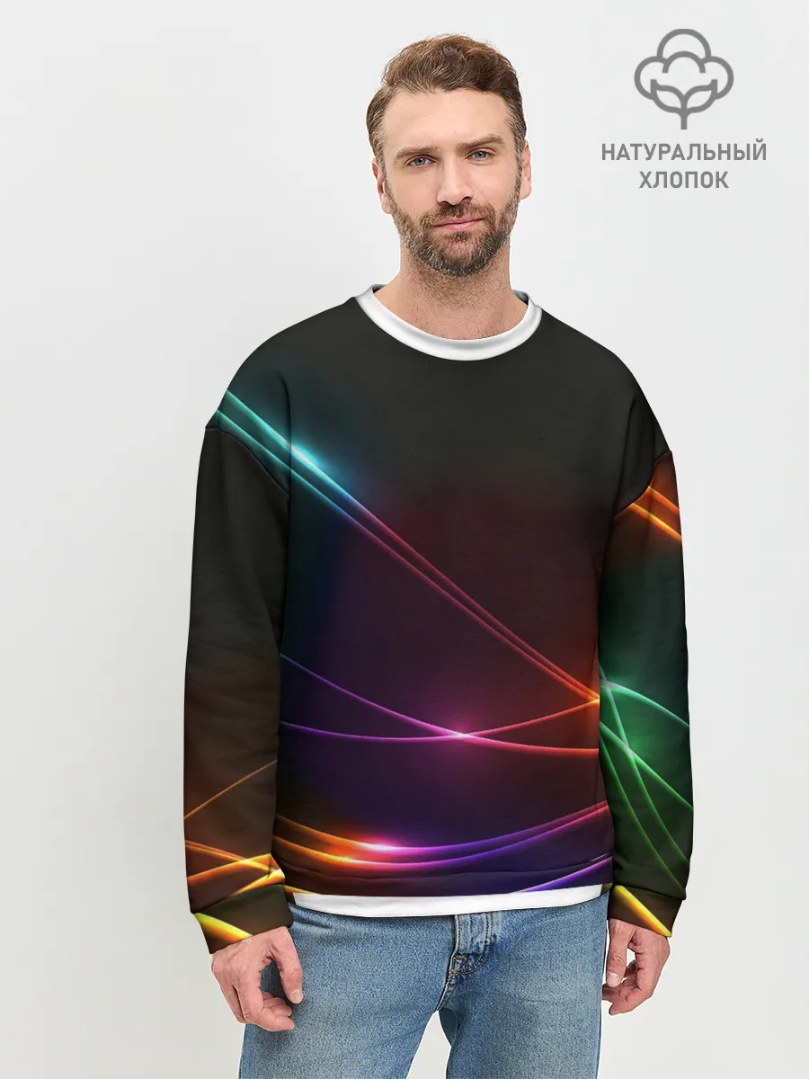 Мужской свитшот базовый / Неоновые Линии