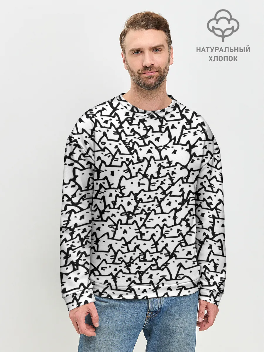 Мужской свитшот базовый / Котики