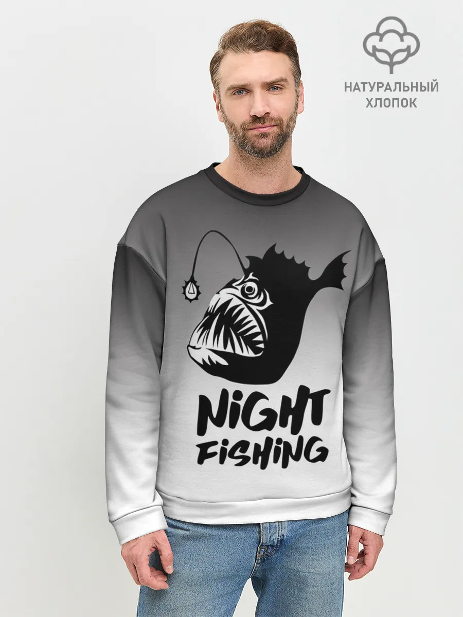 Мужской свитшот базовый / Рыба удильщик