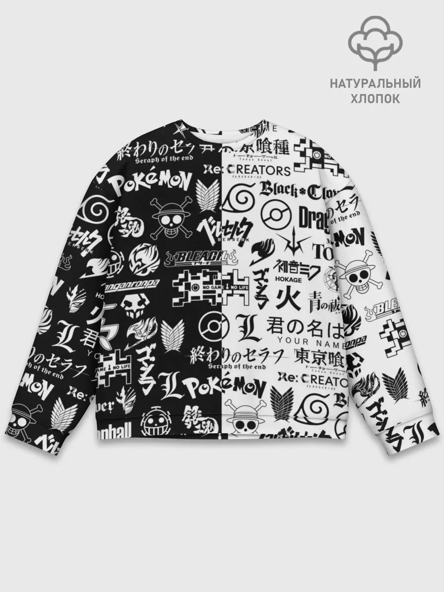 Мужской свитшот базовый / ЛОГОТИПЫ АНИМЕ / LOGO ANIME