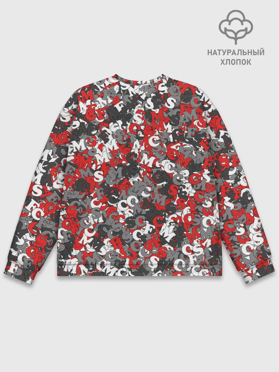 Мужской свитшот базовый / Камуфляж с буквами F.C.S.M