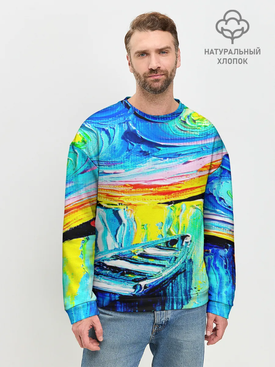 Мужской свитшот базовый / НОЧНОЙ ПРИЧАЛ ВАНГОГ