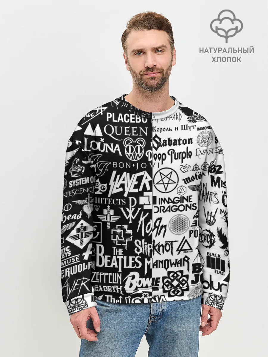 Мужской свитшот базовый / ЛОГОТИПЫ РОК ГРУПП