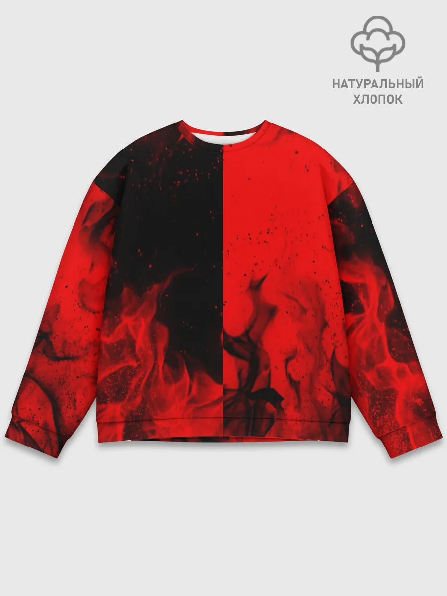 Мужской свитшот базовый / BLACK RED FIRE