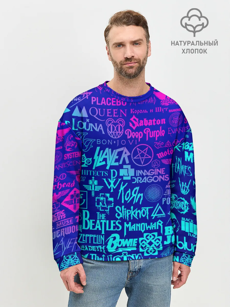 Мужской свитшот базовый / ЛОГОТИПЫ РОК ГРУПП