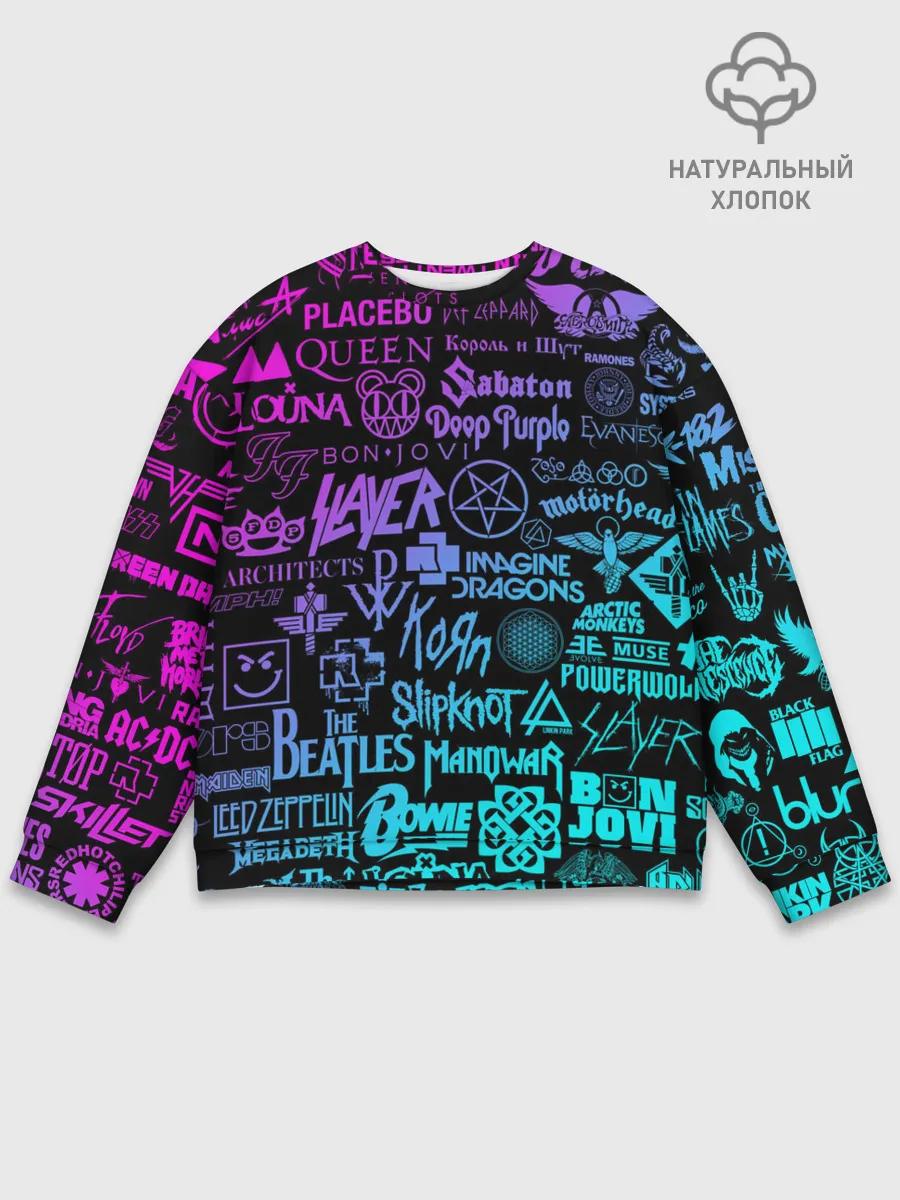 Мужской свитшот базовый / ЛОГОТИПЫ РОК ГРУПП