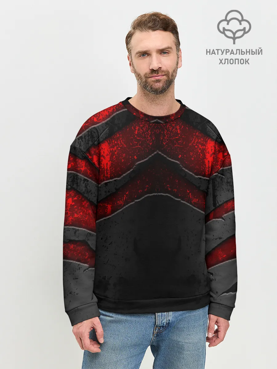 Мужской свитшот базовый / Black & Red Metal