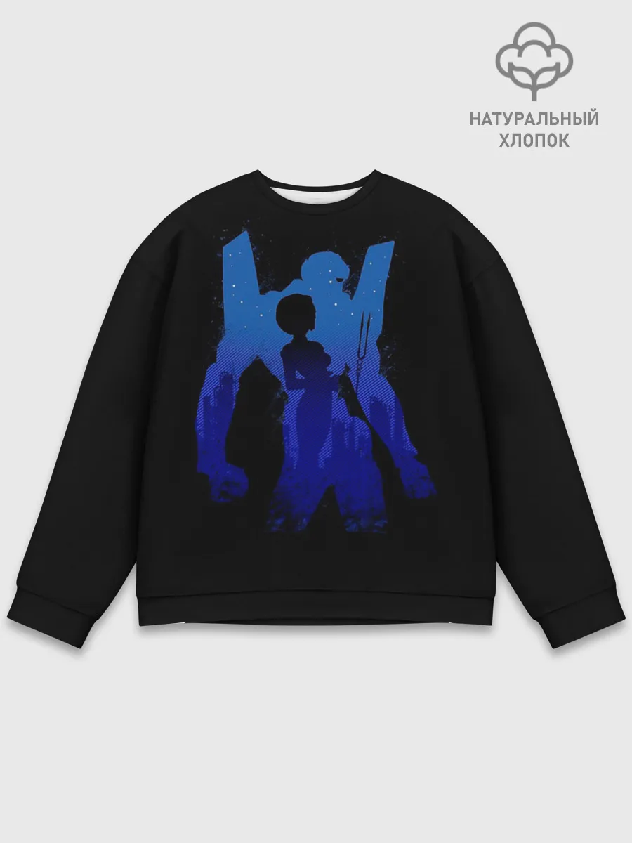 Мужской свитшот базовый / Боевой робот Евангелион синий