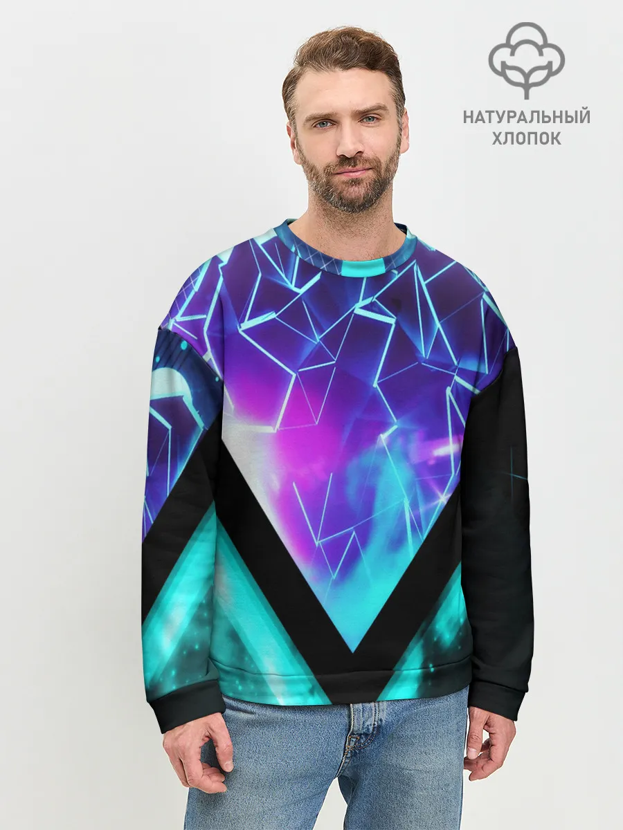 Мужской свитшот базовый / NEON GEOMETRY