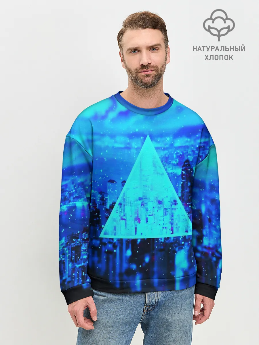 Мужской свитшот базовый / ГОРОД В НЕОНЕ