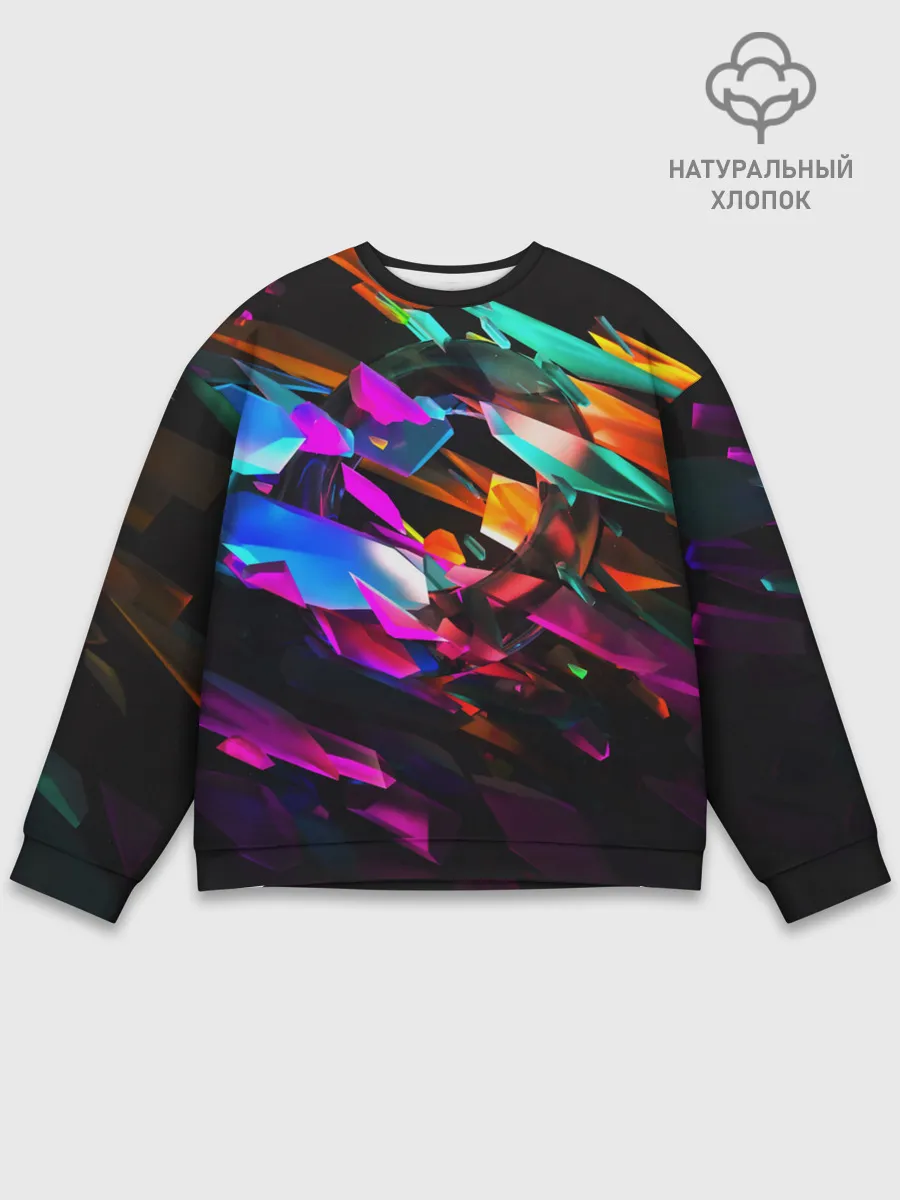 Мужской свитшот базовый / АБСТРАКЦИЯ НЕОНОВАЯ