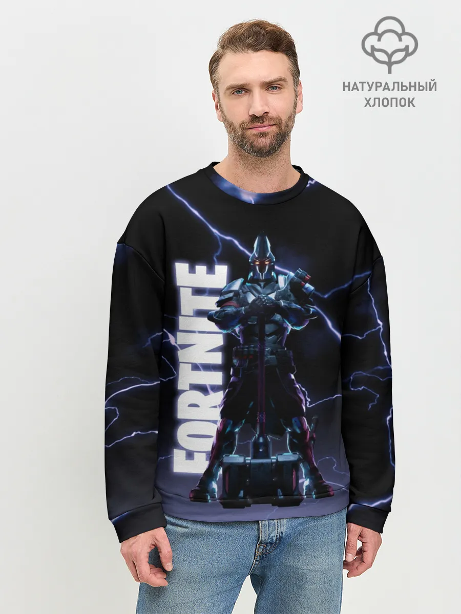 Мужской свитшот базовый / НЕСОКРУШИМЫЙ РЫЦАРЬ FORTNITE