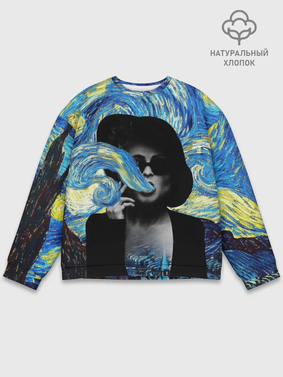 Мужской свитшот базовый / Марла на картине Ван Гога