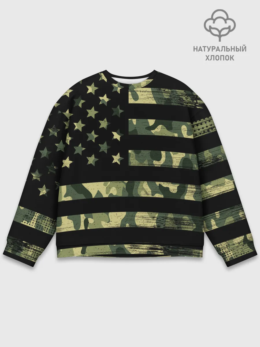 Мужской свитшот базовый / American Flag Camo