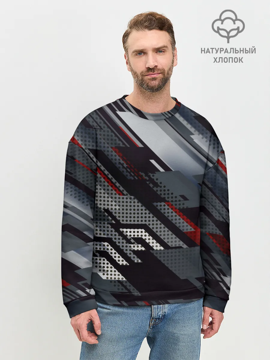 Мужской свитшот базовый / Металлическая текстура