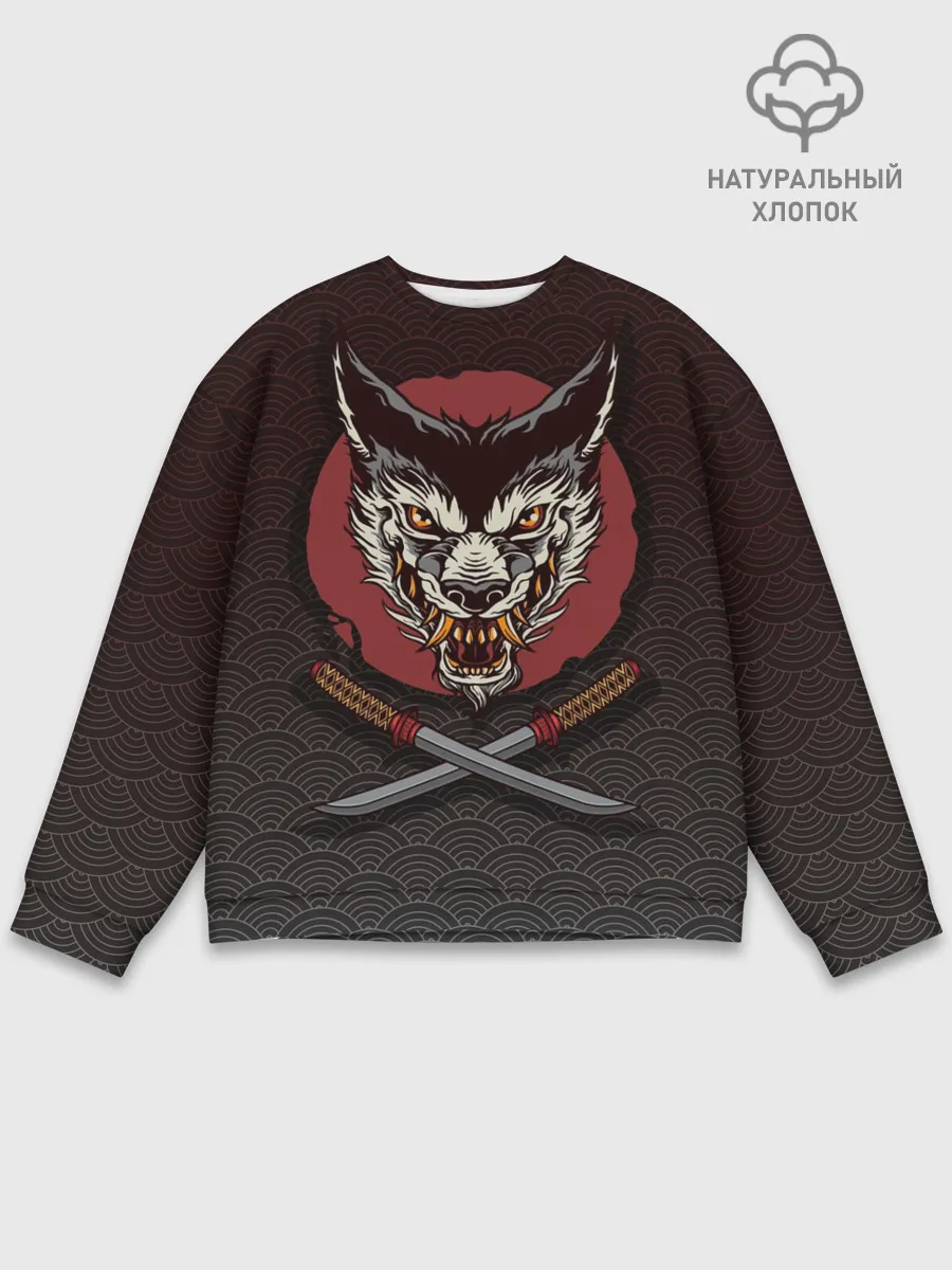 Мужской свитшот базовый / Японский волк