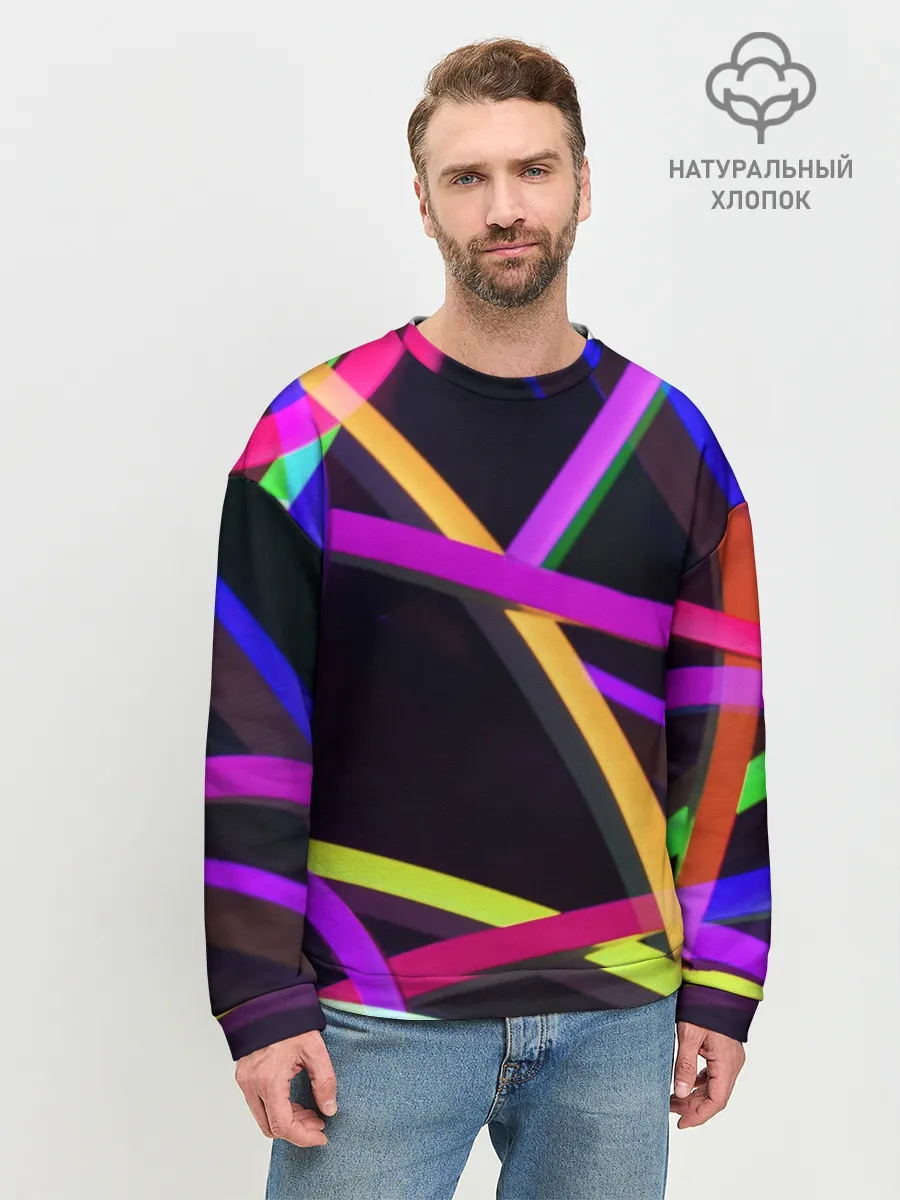 Мужской свитшот базовый / Светящиеся полосы