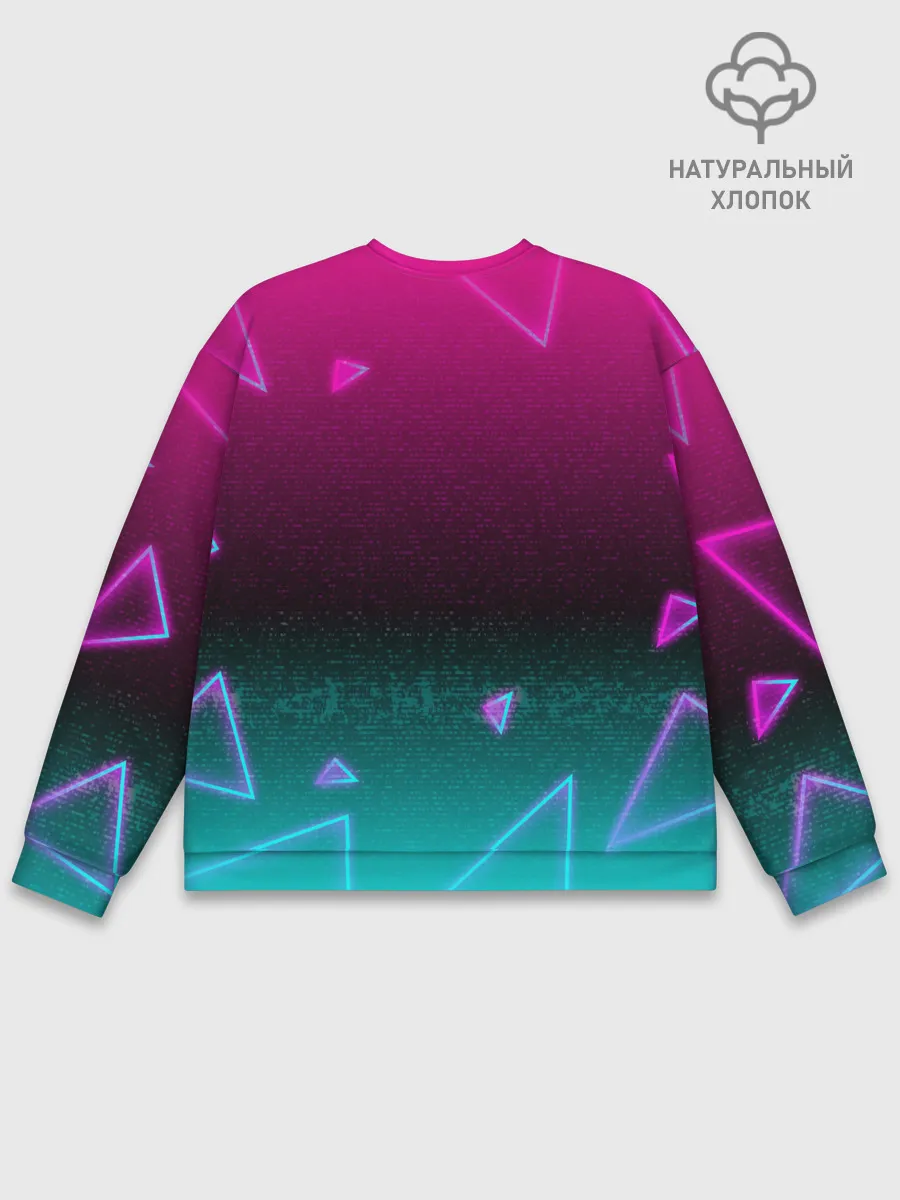 Мужской свитшот базовый / RETRO CYBER BEAR NEON