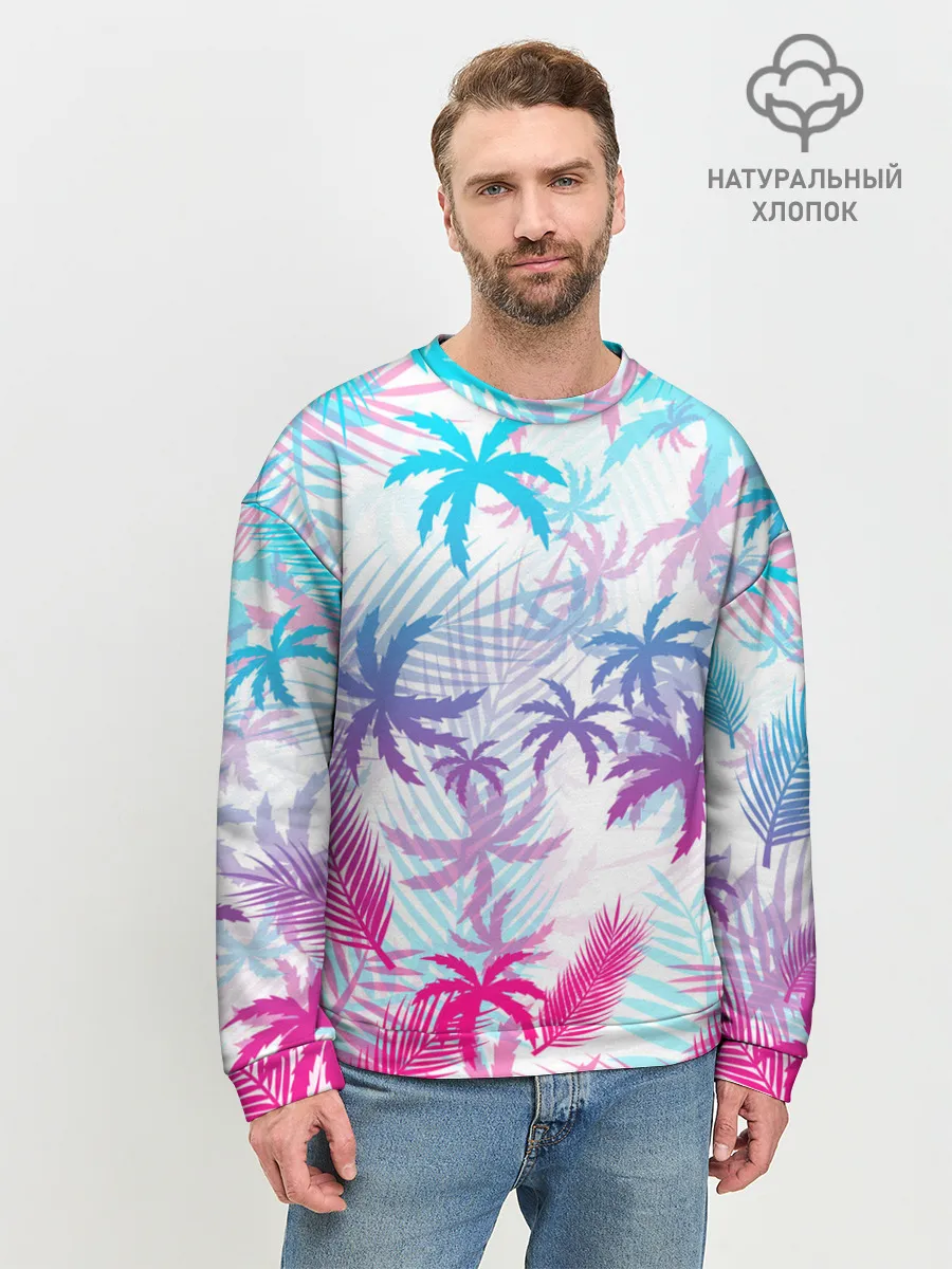 Мужской свитшот базовый / НЕОНОВЫЕ ПАЛЬМЫ