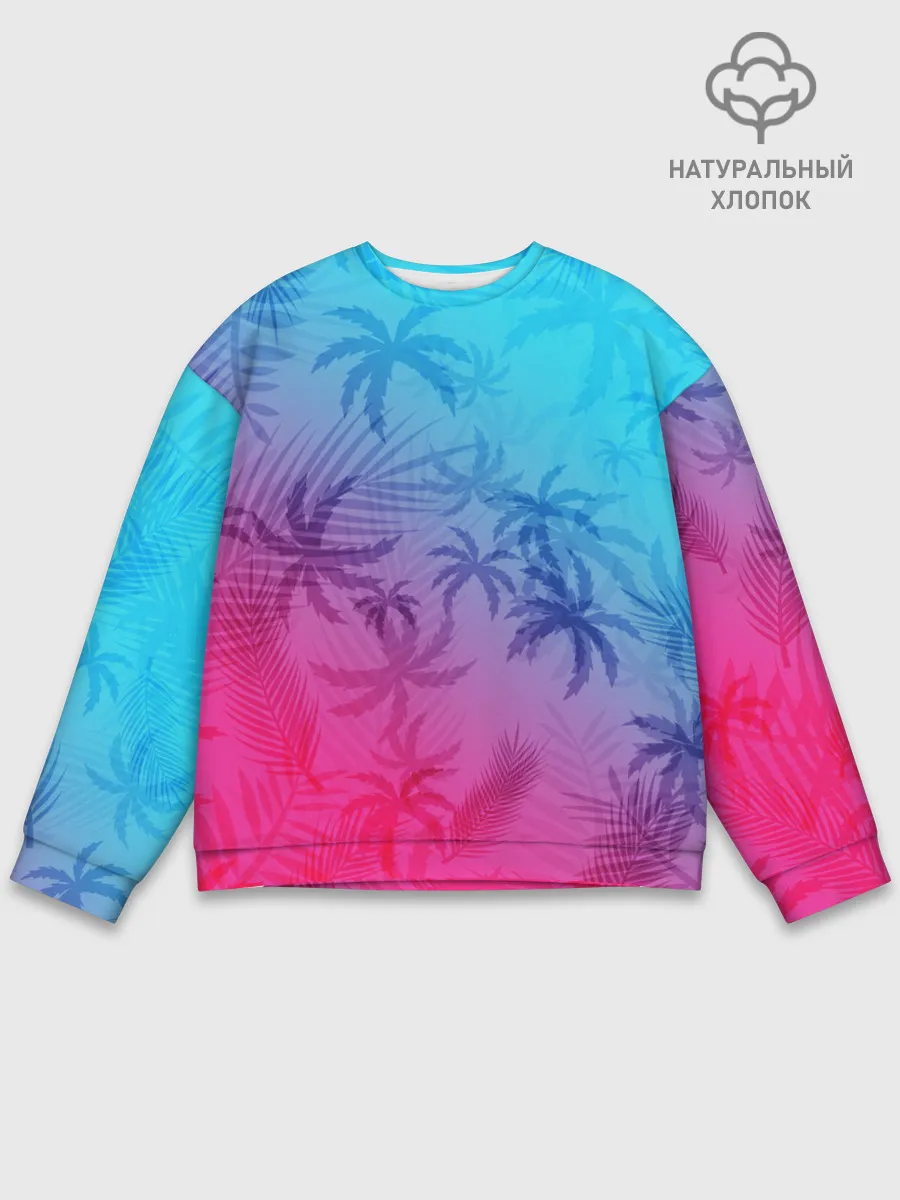 Мужской свитшот базовый / НЕОНОВЫЕ ПАЛЬМЫ / NEON