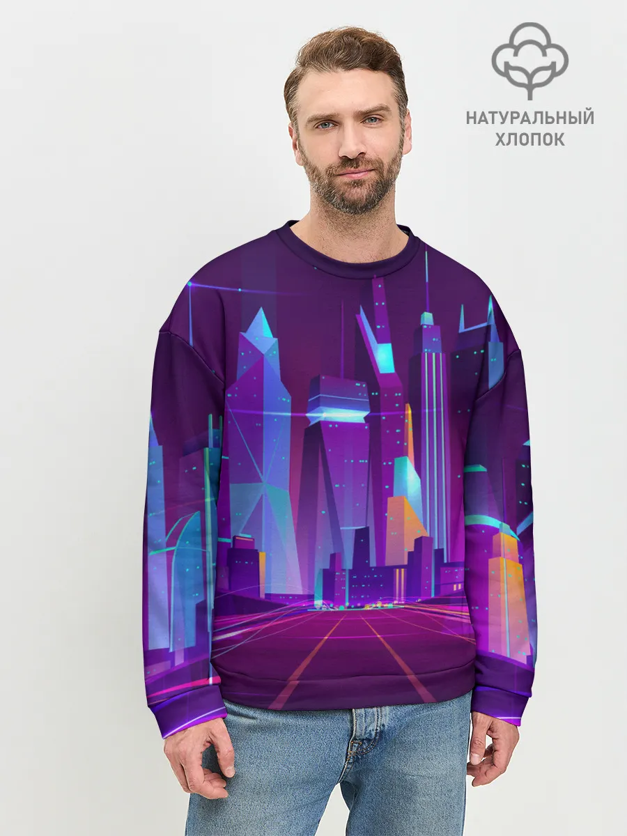 Мужской свитшот базовый / НЕОНОВЫЙ ГОРОД