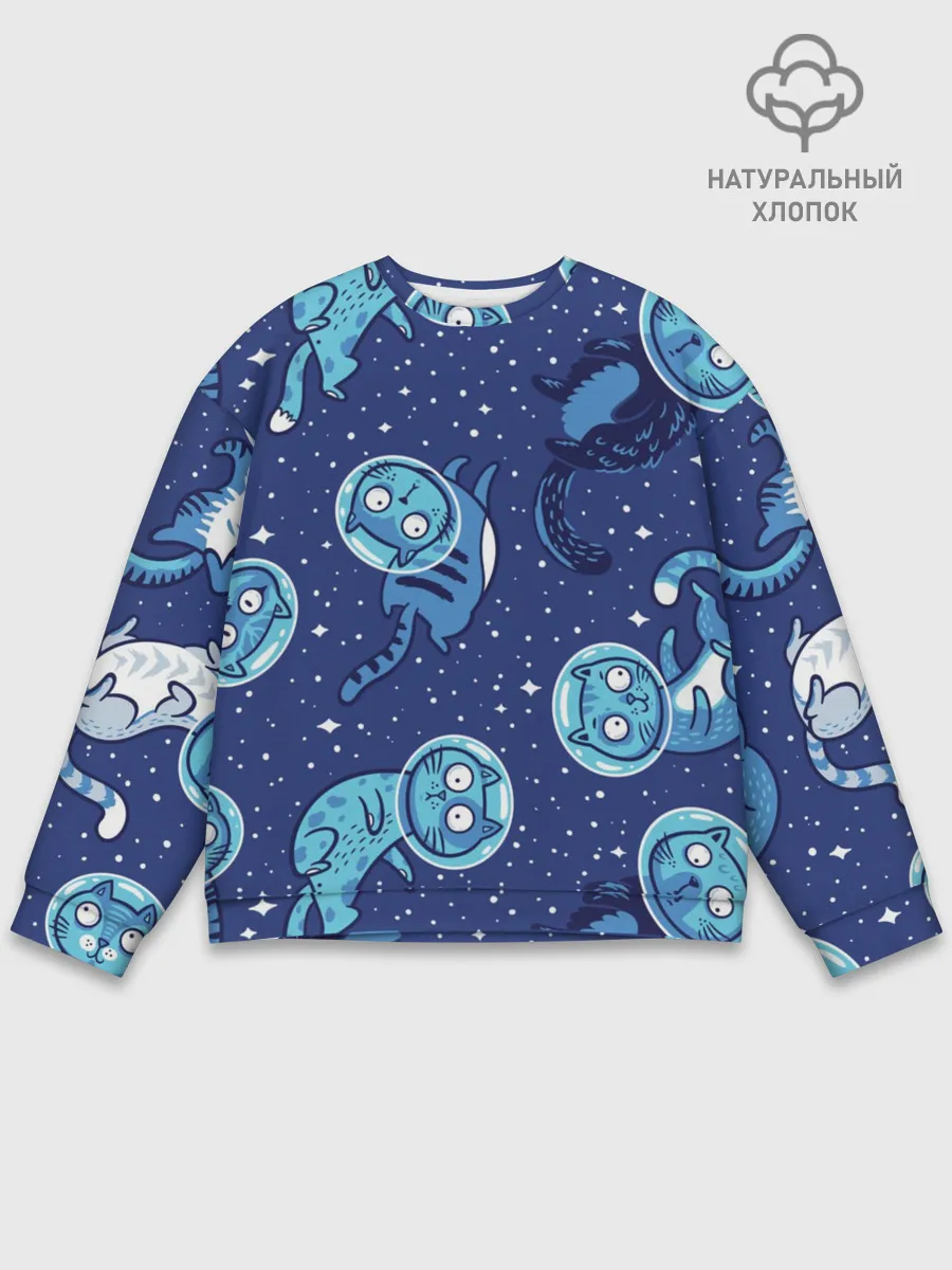 Мужской свитшот базовый / Кот Космонавт