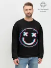 Мужской свитшот базовый / Glitch Smile