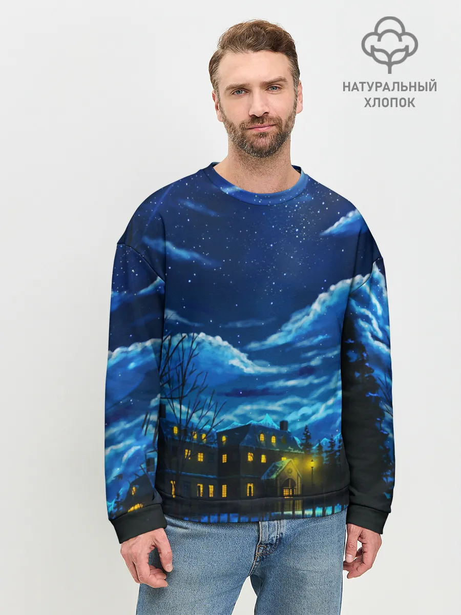 Мужской свитшот базовый / ЗИМНЯЯ НОЧЬ