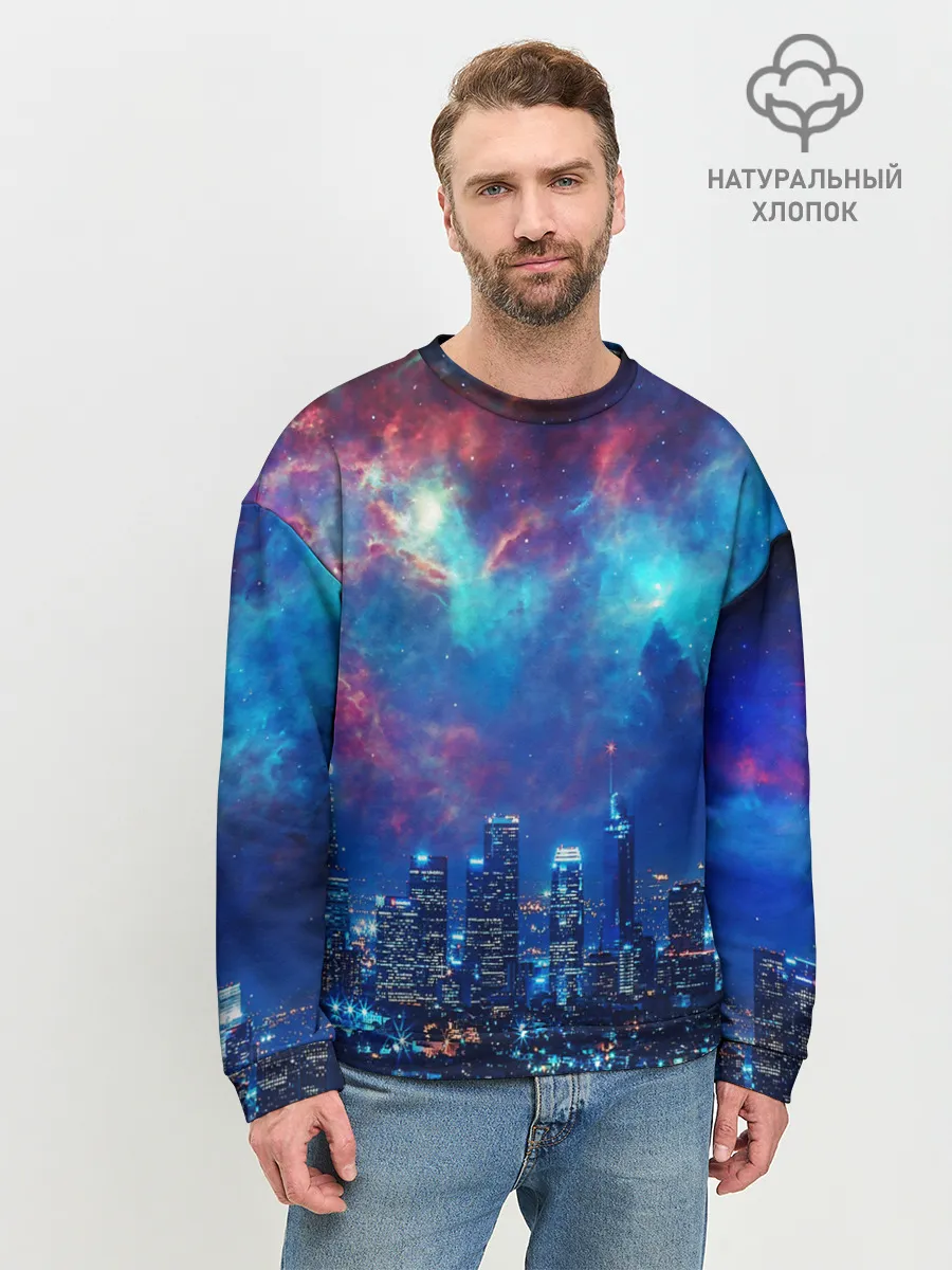 Мужской свитшот базовый / НОЧЬ В ГОРОДЕ