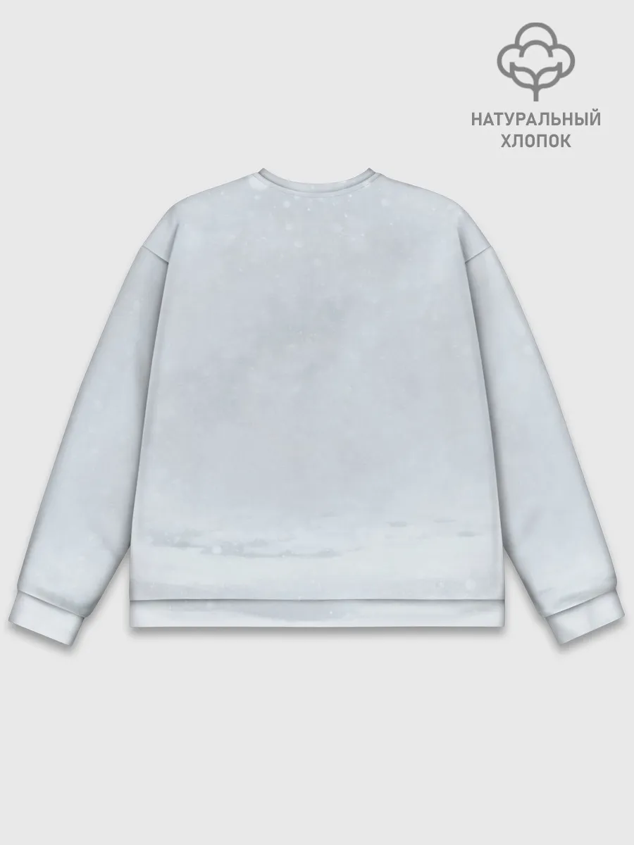 Мужской свитшот базовый / Зимняя лисичка