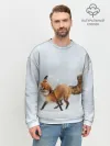 Мужской свитшот базовый / Зимняя лисичка