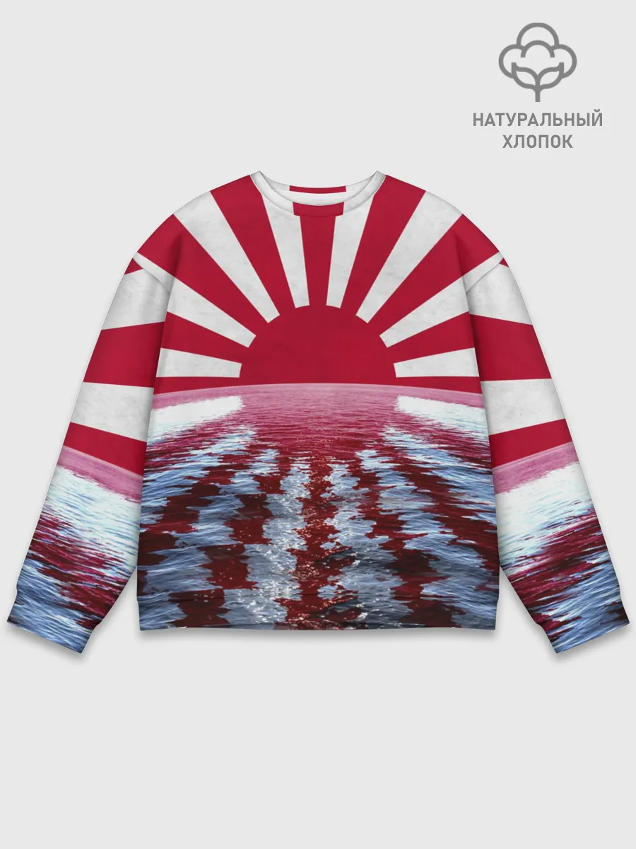 Мужской свитшот базовый / Флаг Восходящего Солнца