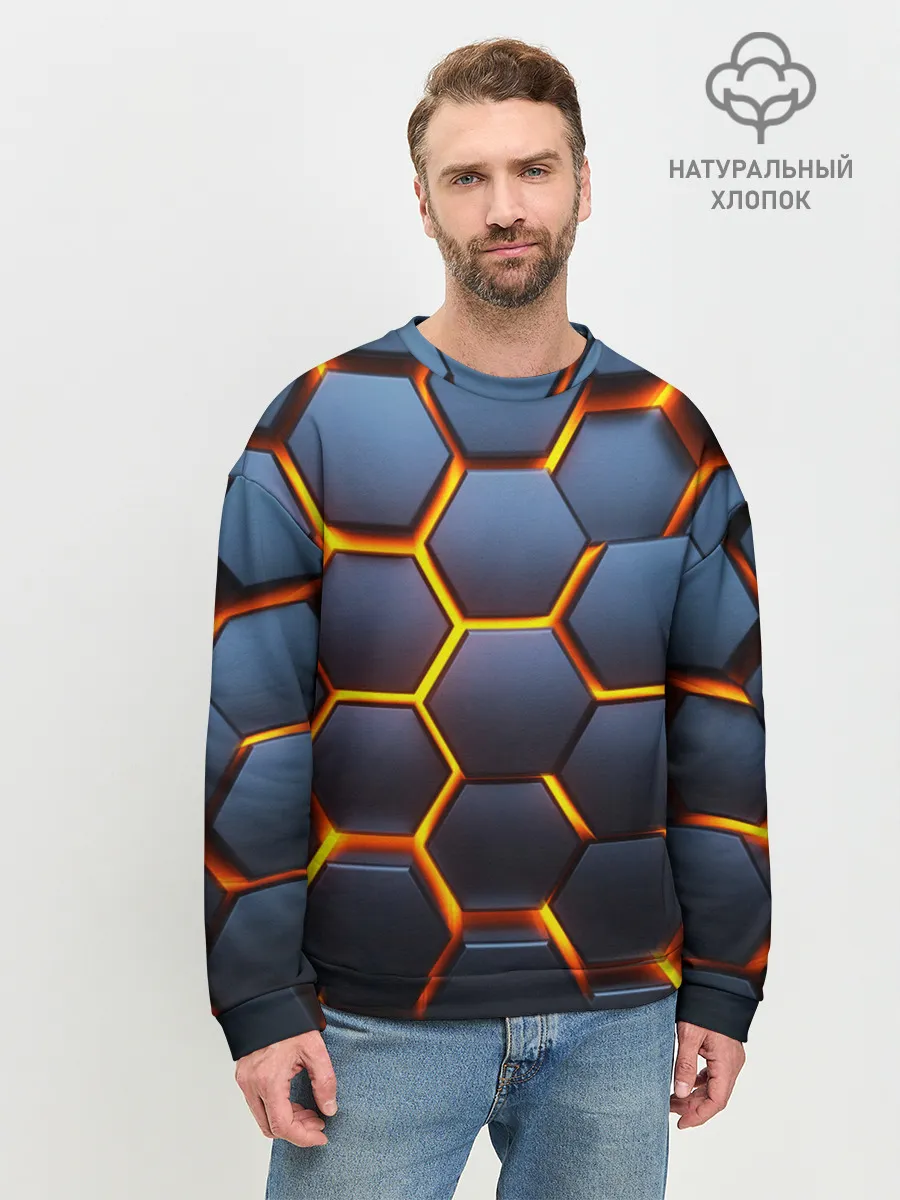 Мужской свитшот базовый / 3D БРОНЬ