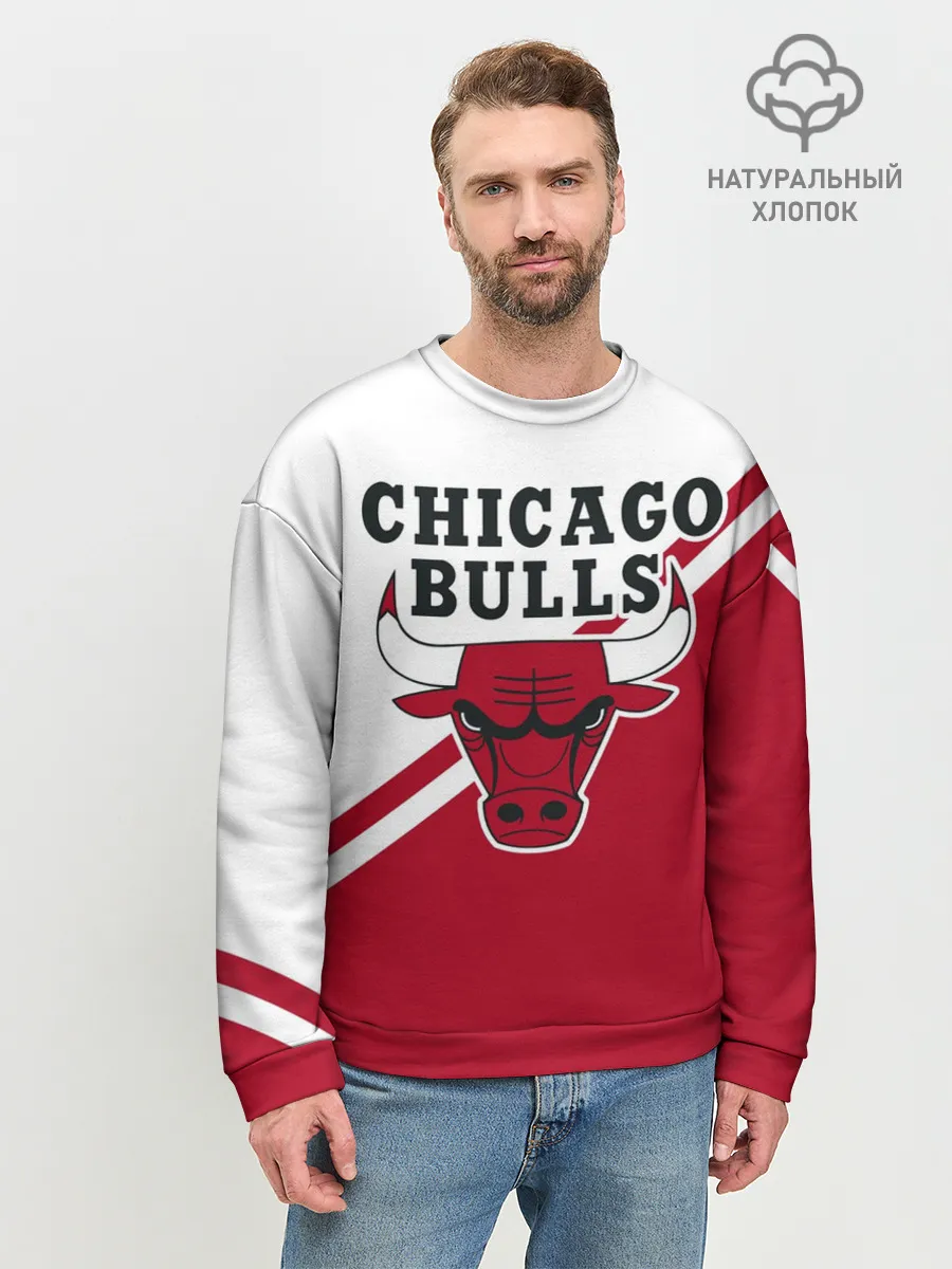 Мужской свитшот базовый / Chicago Bulls Red-White