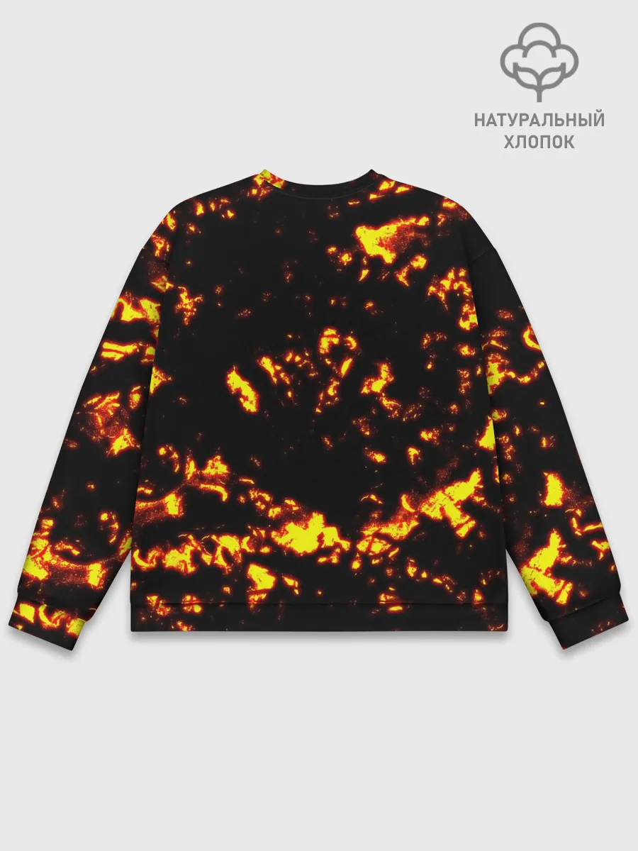 Мужской свитшот базовый / Kimetsu no Yaiba желтое пламя