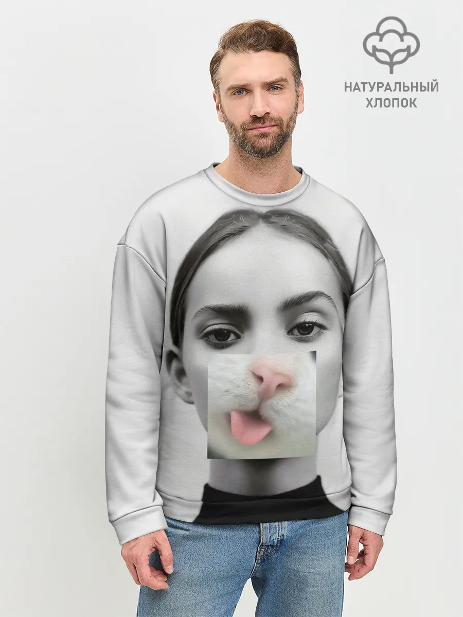 Мужской свитшот базовый / kitty face