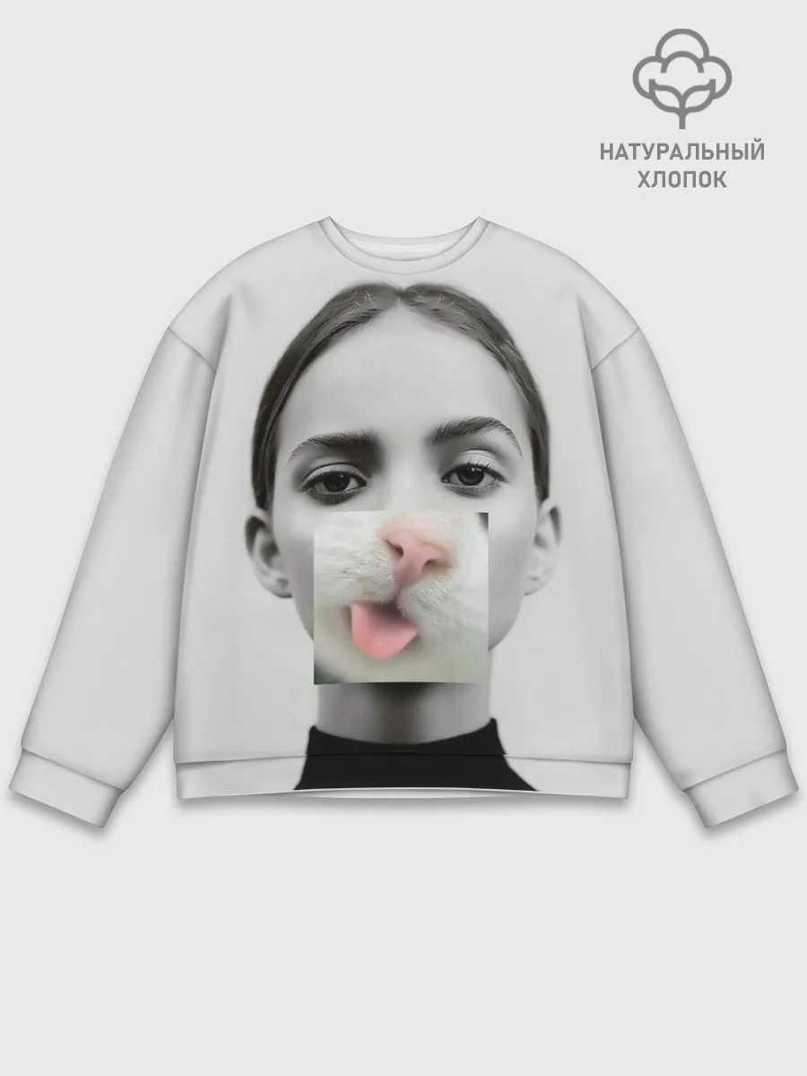 Мужской свитшот базовый / kitty face