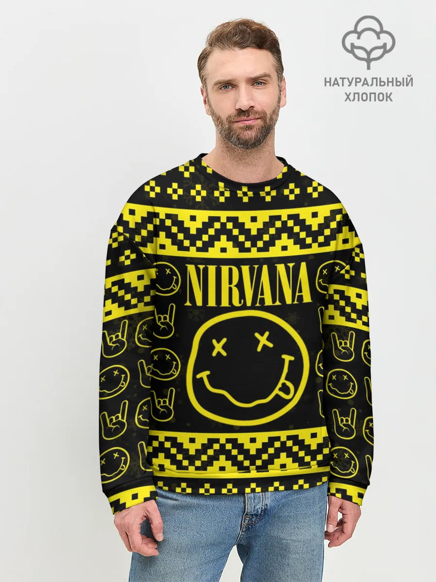 Мужской свитшот базовый / НОВОГОДНЯЯ NIRVANA