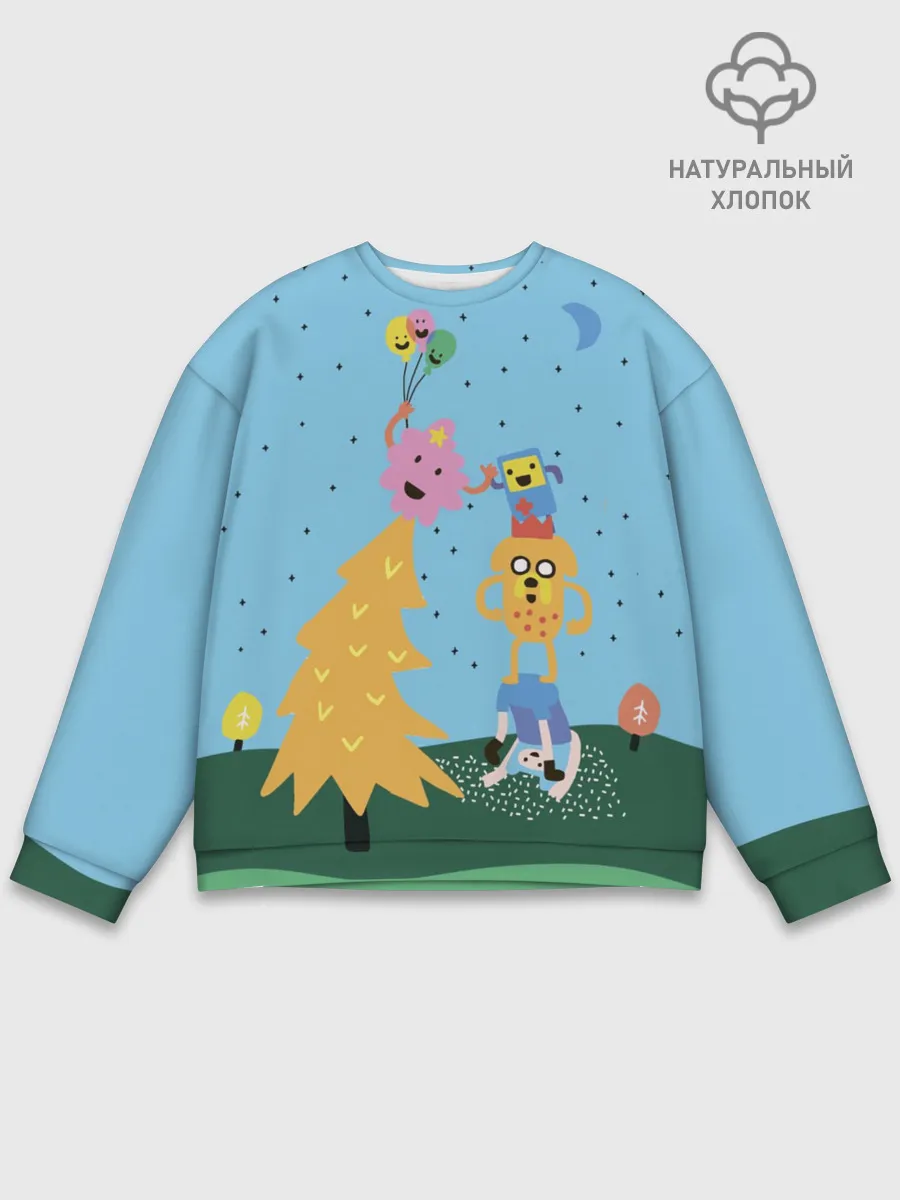 Мужской свитшот базовый / Время приключений Ёлка