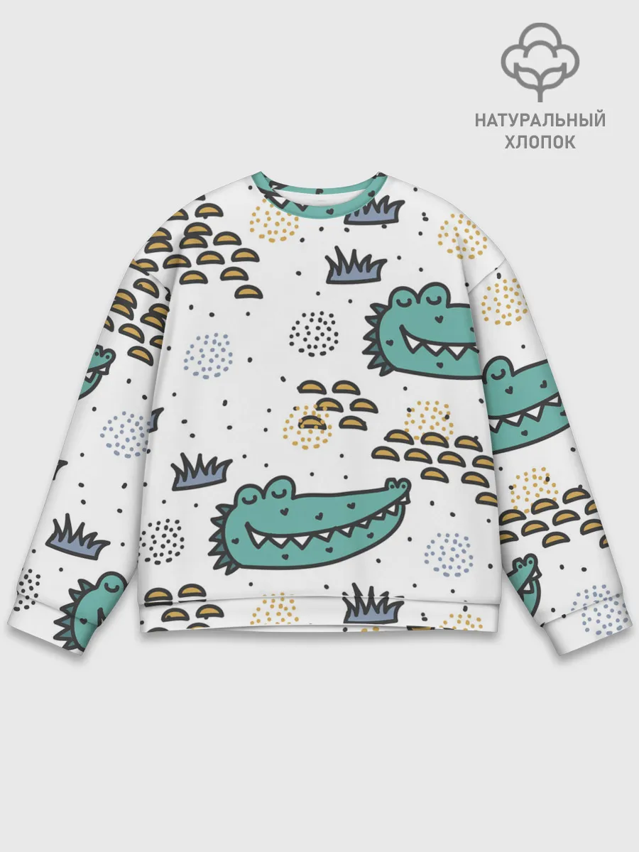 Мужской свитшот базовый / Милый крокодил