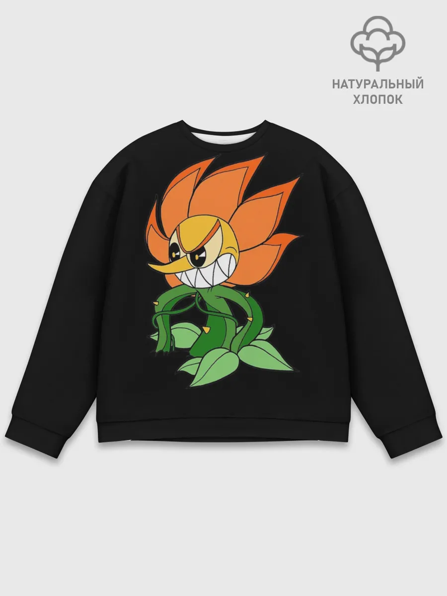 Мужской свитшот базовый / Cuphead - Кэгни Гвоздика