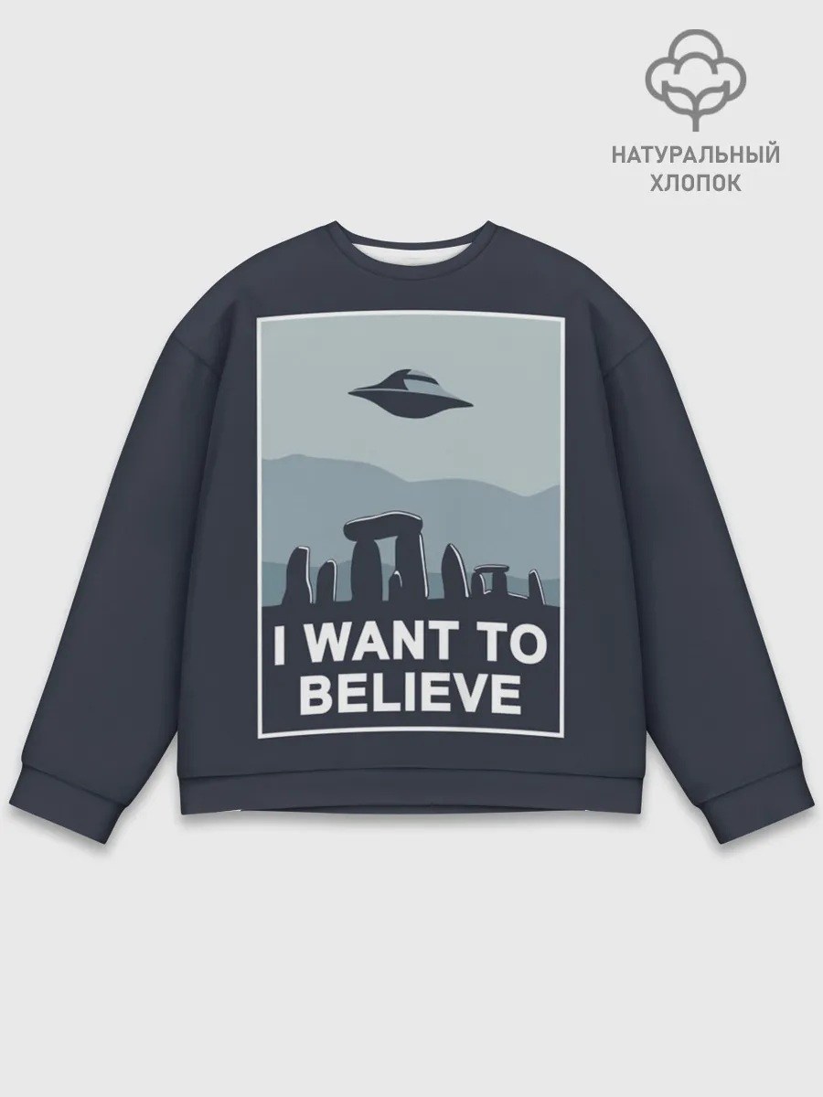 Мужской свитшот базовый / I want to believe