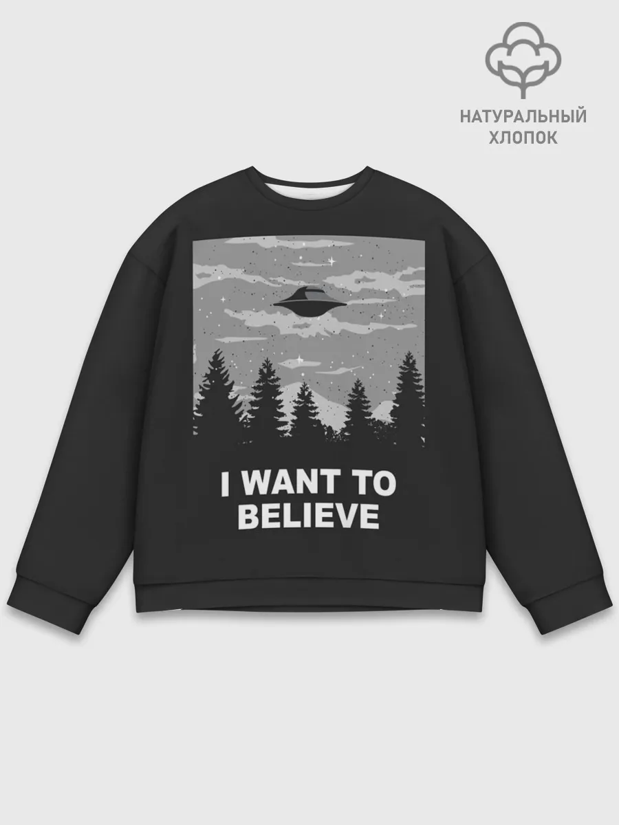 Мужской свитшот базовый / I want to believe