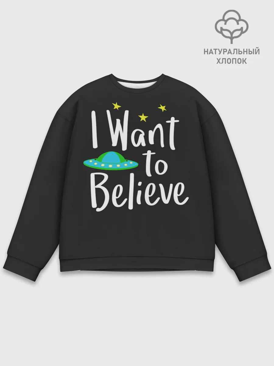 Мужской свитшот базовый / I want to believe