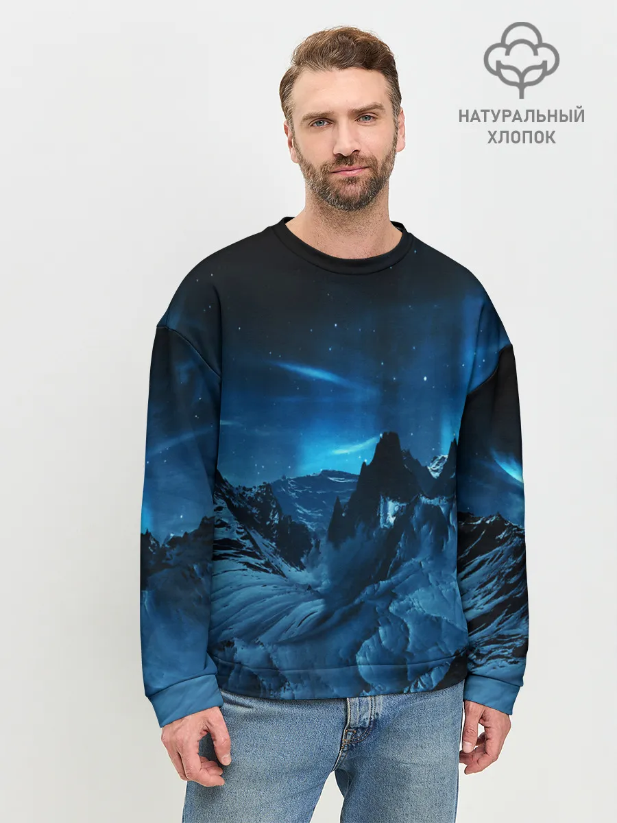 Мужской свитшот базовый / Северное сияние