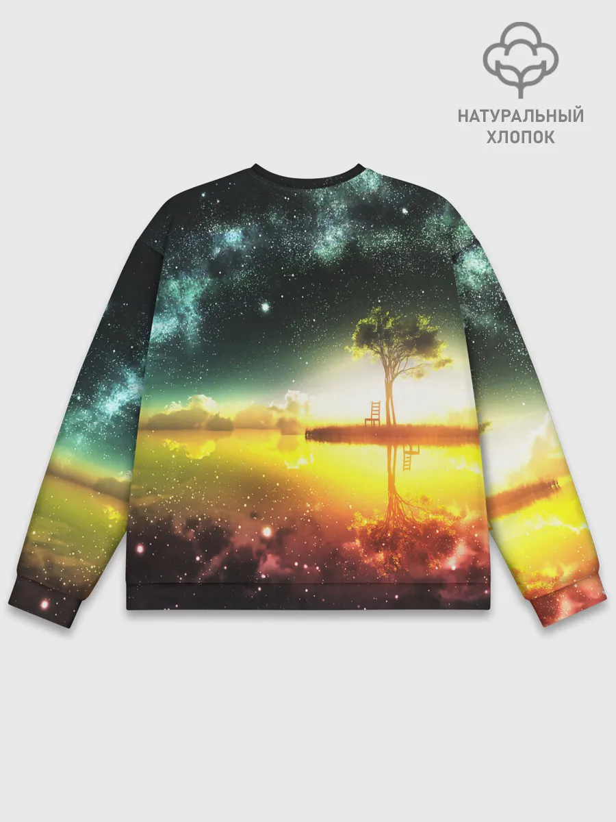 Мужской свитшот базовый / Закат со звездами