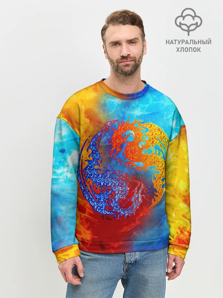 Мужской свитшот базовый / Битва огней x Драконы