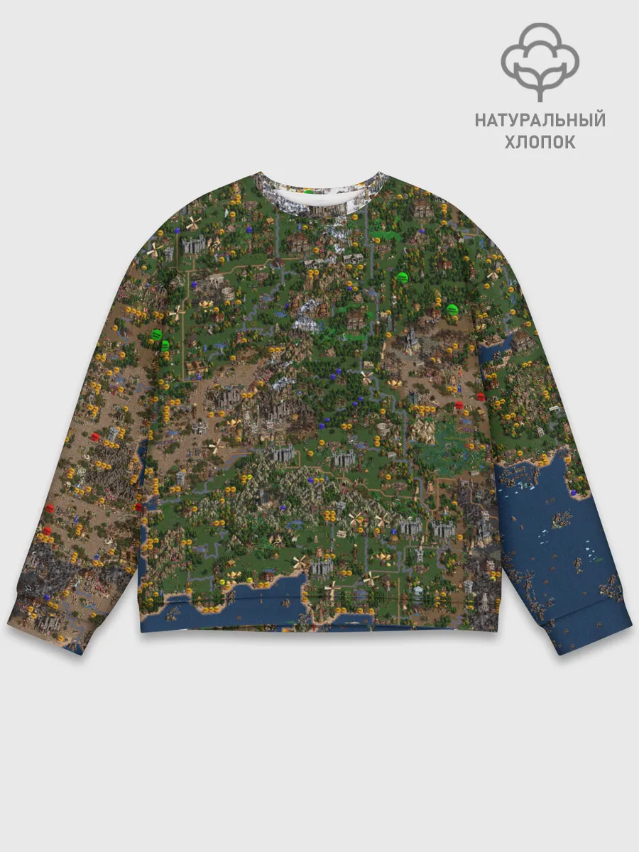 Мужской свитшот базовый / Карта в Heroes 3