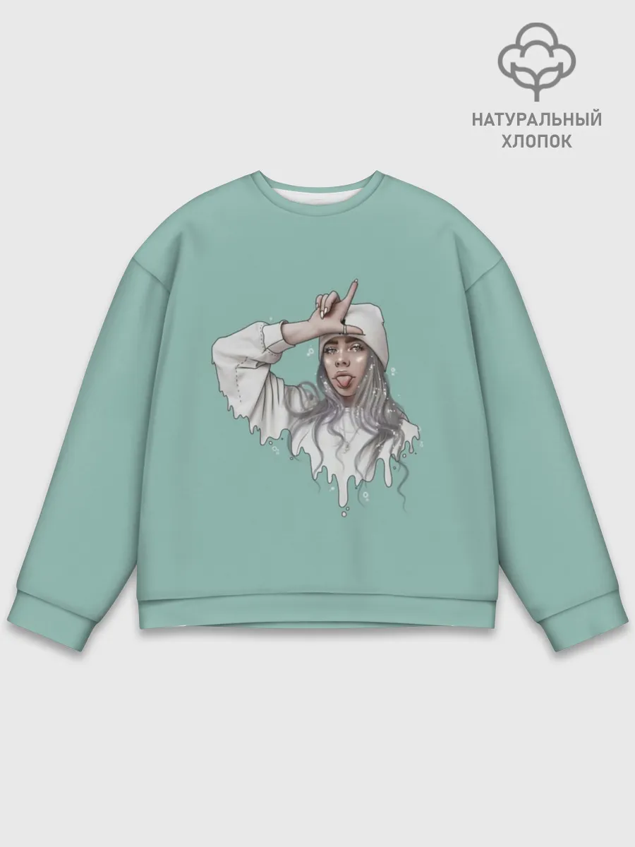 Мужской свитшот базовый / Billie Eilish Mint Art