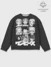 Мужской свитшот базовый / иероглифы One Piece